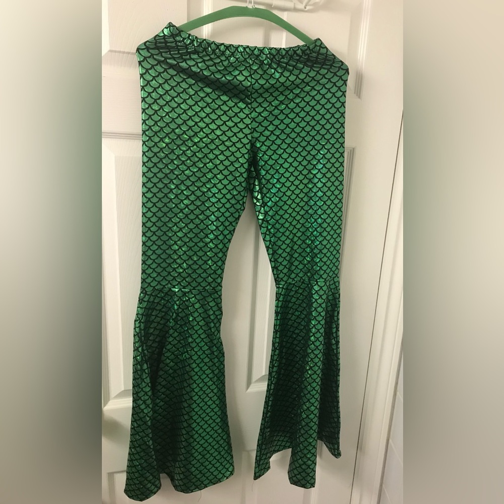 Mermaid Flared Trousers - green one size
